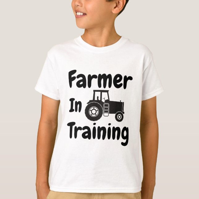 T-shirt Enfants Funny Tracteur Garçon Fermier dans Tracteu (Devant)