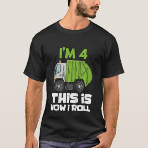 T-shirt Enfants Garbage Truck 4e anniversaire garçon 4 an 