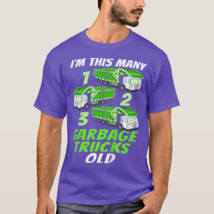 T-shirt Enfants Garbage Truck Boy 3e anniversaire Concepti