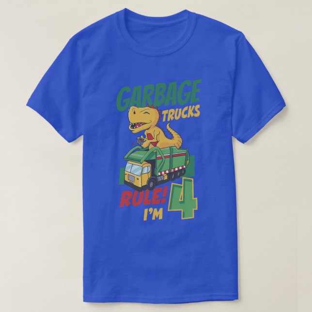 T-shirt Enfants Garbage Trucks Règle J'ai 4 ans Garbage T (Design devant)