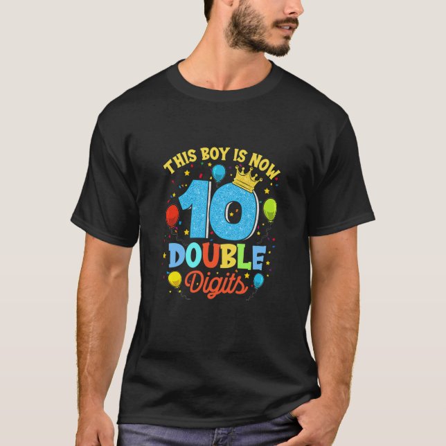 T-shirt Enfants Garçon 10 Ans Double Chiffre 10E Anniversa (Devant)