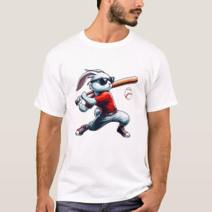 T-shirt Enfants Garçons Joyeux Lapin de Pâques Jouant au B