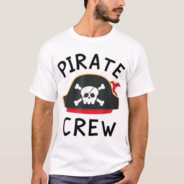 T-shirt Enfants Garçons Pirate Crew Anniversaire Fournitur (Devant)