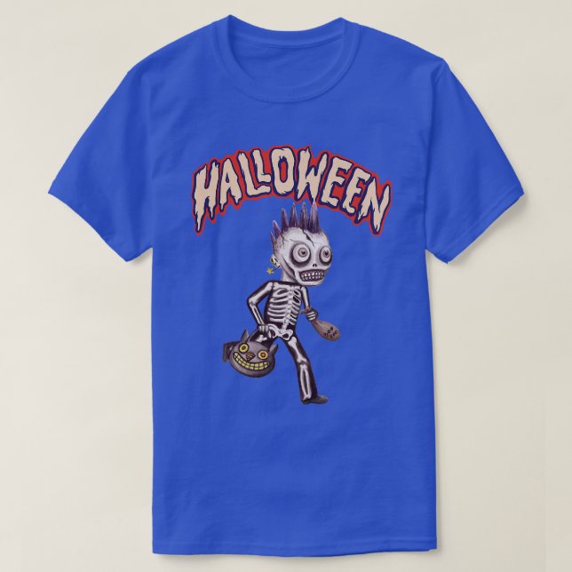 T-shirt Enfants Halloween Motif Déplaisant Skeleton Punk à (Design devant)