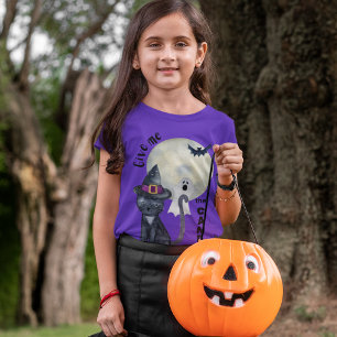 T-shirt Enfants Halloween top Sorcières chat noir Enfants