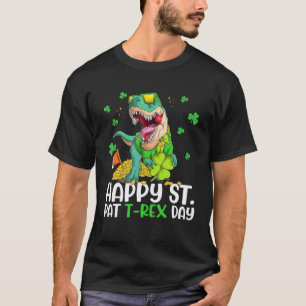 T-shirt Enfants Happy St Pat T Rex Day Dino Saurus St Patr