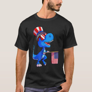 T-shirt Enfants heureux 4 juillet Rex Dino Dinosaure Bébé 