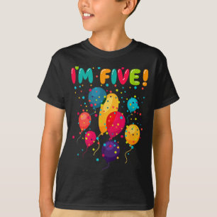 T-shirt Enfants heureux 5 cinquième anniversaire ballons d