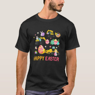 T-shirt Enfants Heureux Construction Pâques Grue Camion Ga