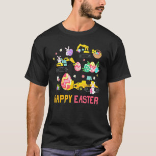 T-shirt Enfants Heureux Construction Pâques Grue Camion Ga