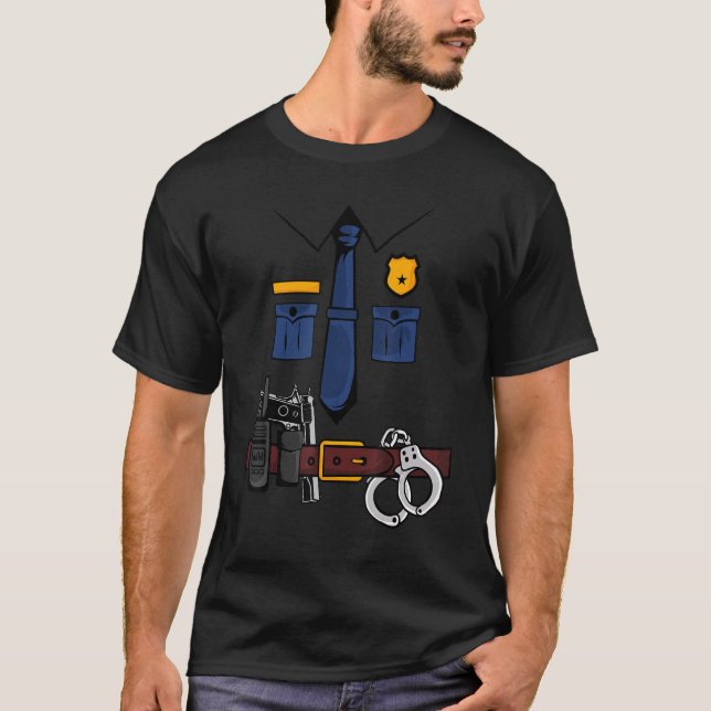 T-shirt Enfants Hommes Femmes Police Costume uniforme (Devant)