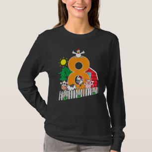 T-shirt Enfants Huitième 8e anniversaire ferme animal vach