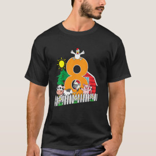 T-shirt Enfants Huitième 8e anniversaire ferme animal vach