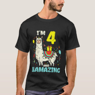 T-shirt Enfants Im 4 Llamaza Cute Alpaca Animal 4th B