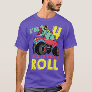 T-shirt Enfants I'm 4 Voici comment je roule Monster Truck