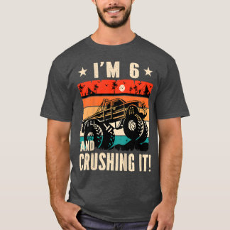 T-shirt Enfants I'm 6 Et l'écraser Monster Truck Anniversa