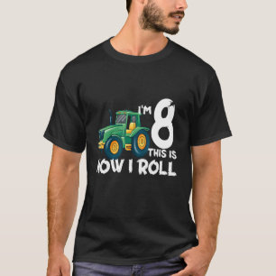 T-shirt Enfants I'm 8 C'est comme ça que je roule Tracteur