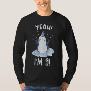 T-shirt Enfants I'm 9 Penguin Neuf Anniversaire Neuf Anniv