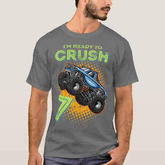 T-shirt Enfants Ix27m Prêt à écraser 7 Monster Truck 7 ans
