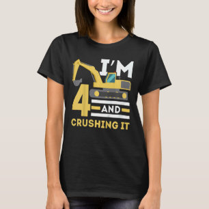 T-shirt Enfants J'ai 4 ans et crashing 4th Birthday Excava