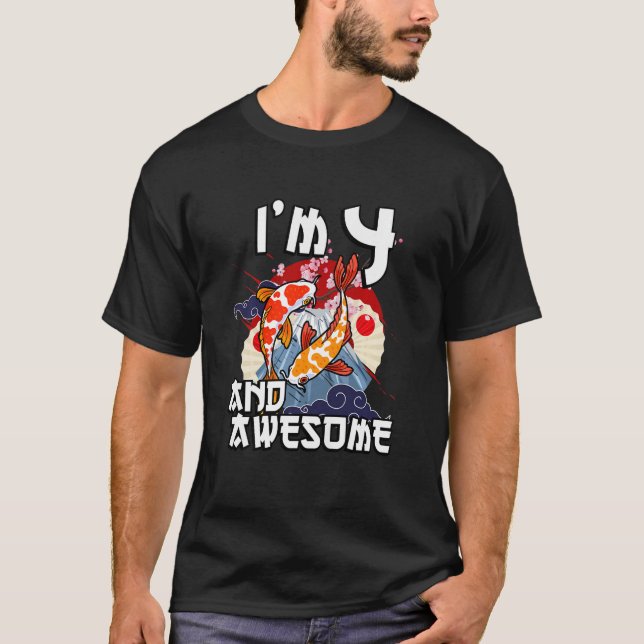 T-shirt Enfants J'ai 4 ans et magnifique Carpe japonaise K (Devant)