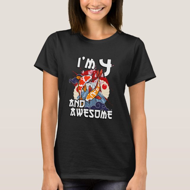 T-shirt Enfants J'ai 4 ans et magnifique Carpe japonaise K (Devant)
