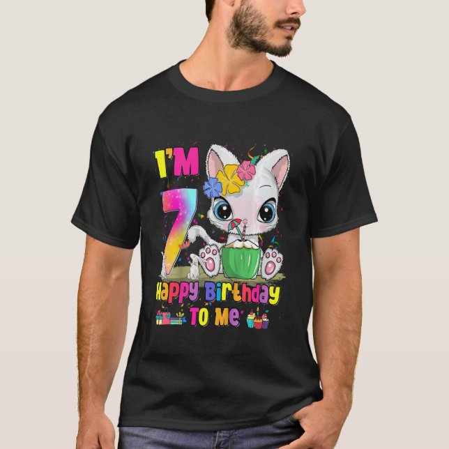 T-shirt Enfants J'ai 7 ans 7e anniversaire Filles Ados Haw (Devant)