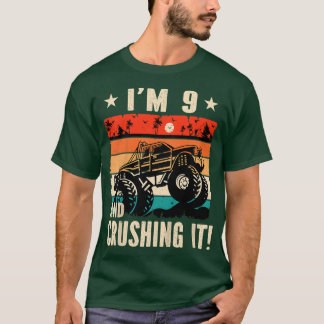 T-shirt Enfants J'ai 9 ans et l'écraser Monster Truck Anni
