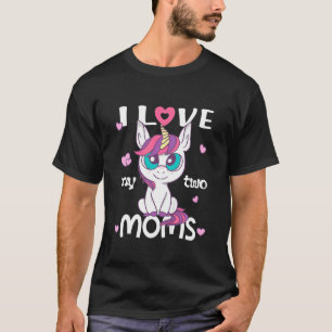 T-shirt Enfants J'aime mes deux mères Moms Unicorn Lesbian