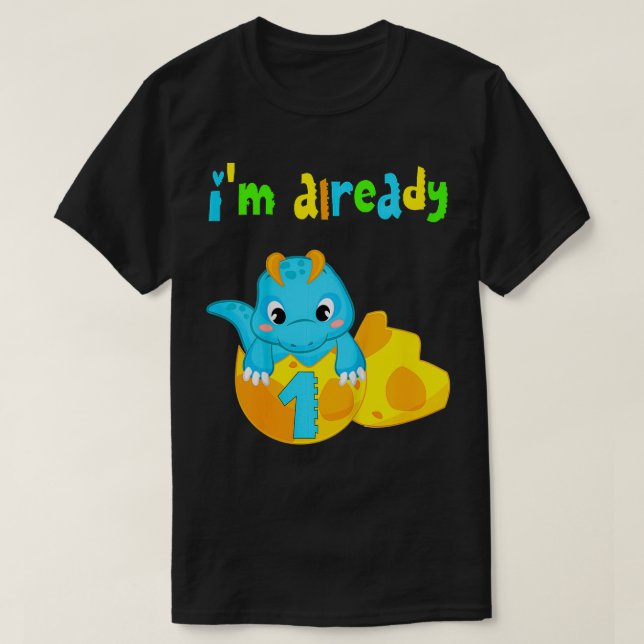 T-shirt Enfants je suis déjà 1 an Dinosaur jouets 1er birt (Design devant)