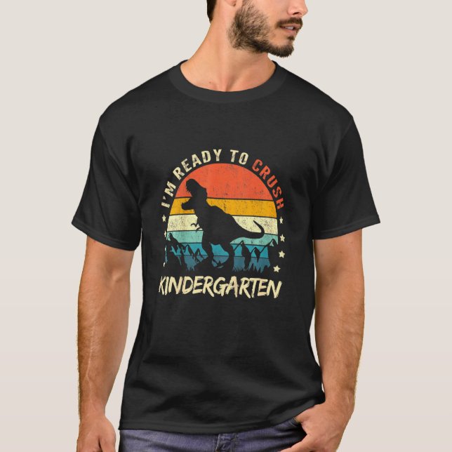 T-shirt Enfants Je suis prêt à écraser la maternelle Dinos (Devant)
