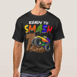 T-shirt Enfants Je suis prêt à mâcher Être 7 Monster Truck