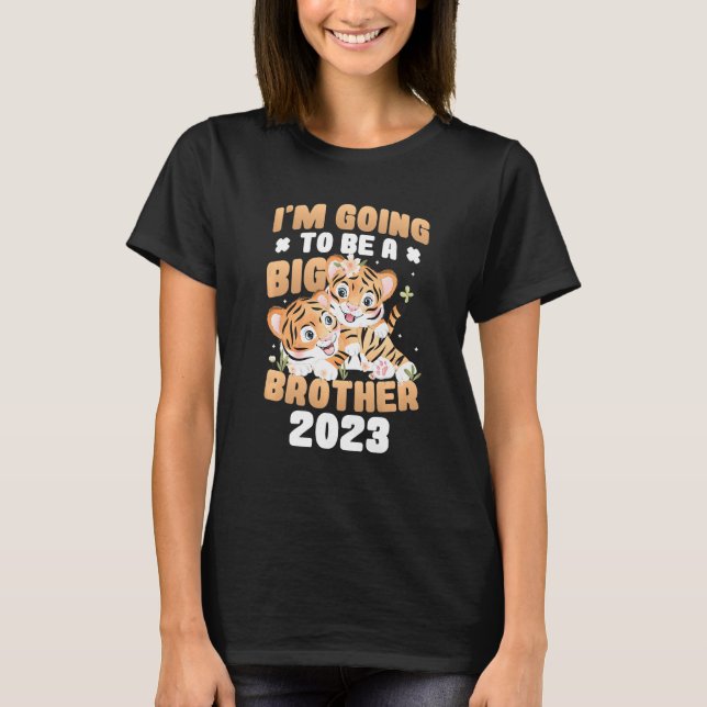 T-shirt Enfants Je vais être un grand frère 2023 Grossesse (Devant)