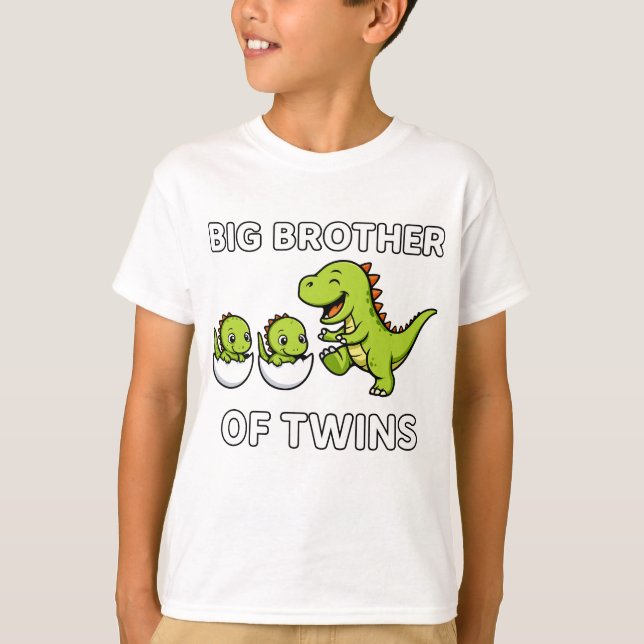 T-shirt Enfants Je vais être un grand frère de jumeaux Din (Devant)