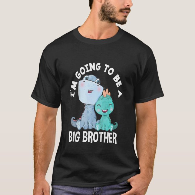T-shirt Enfants Je vais être un grand frère Dinosaur migno (Devant)