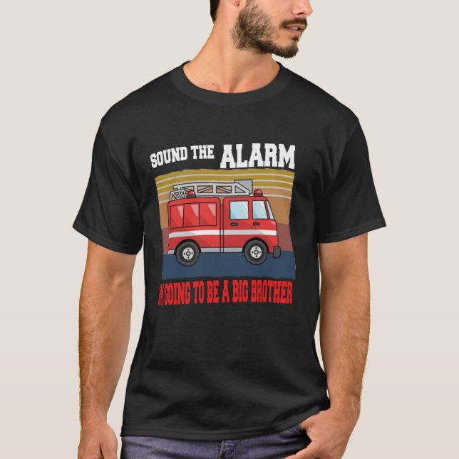 T-shirt Enfants Je vais être un grand frère Firetruck bébé (Devant)
