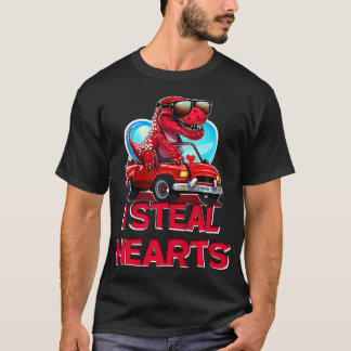T-shirt Enfants Je Vole Coeurs Dinosaur Valentines Jour Po