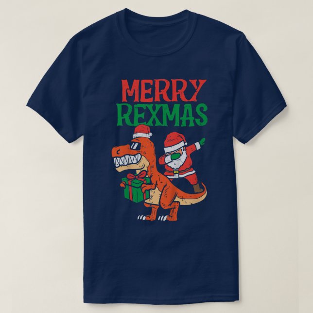 T-shirt Enfants Joyeux Noël Dab Père Noël Tre Dino Toddler (Design devant)