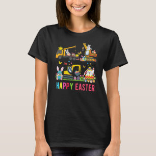 T-shirt Enfants Joyeux Pâques Construction Grue Camion Gar