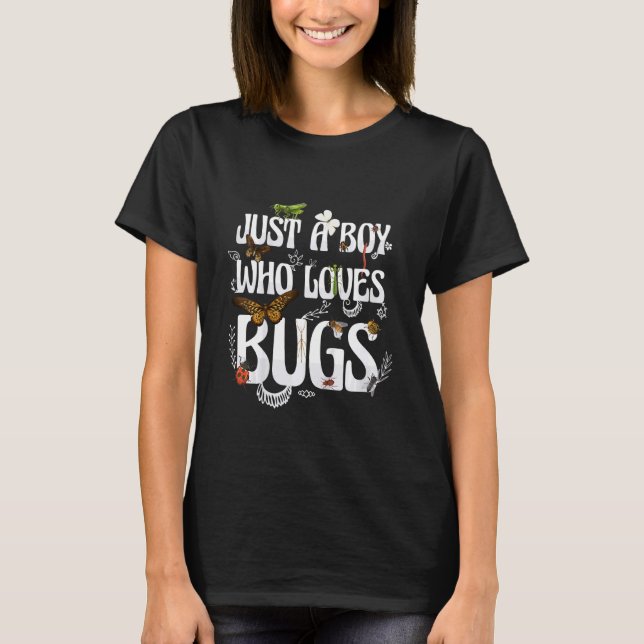 T-shirt Enfants Juste Un Garçon Qui Aime Les Bugs Entomolo (Devant)