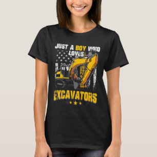 T-shirt Enfants Juste Un Garçon Qui Aime Les Excavateurs C