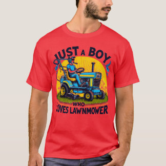 T-shirt Enfants Juste un garçon qui aime tondeuses à gazon