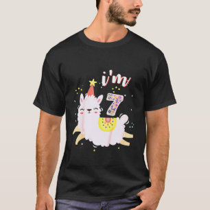 T-shirt Enfants Lama Anniversaire Mignon Je Suis 7 Ans Fil