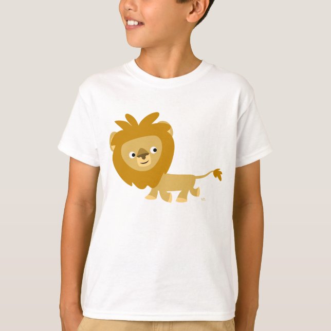 T-shirt Enfants Lion en caricature à pied (Devant)