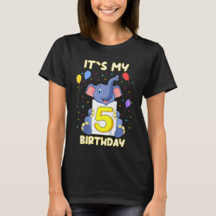 T-shirt Enfants Little Elephant 5e anniversaire Mon annive