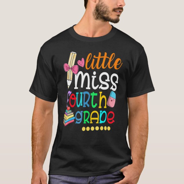 T-shirt Enfants Little Miss Troisième Année Retour À L'Éco (Devant)