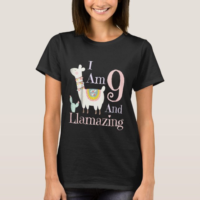 T-shirt Enfants Llama Anniversaire Llama 9e Anniversaire (Devant)