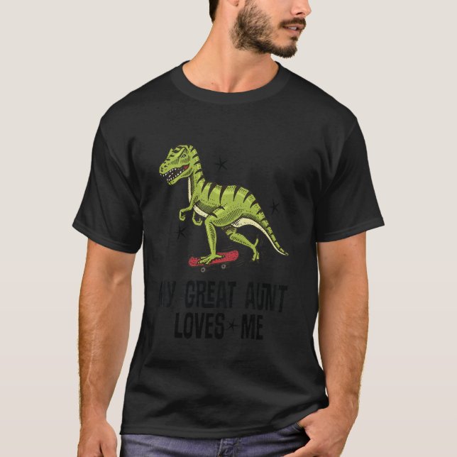 T-shirt Enfants Ma Grande Tante M'Aime Grand Nephew Dinosa (Devant)