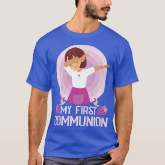 T-shirt Enfants Ma première sainte communion Dabbing Girl 