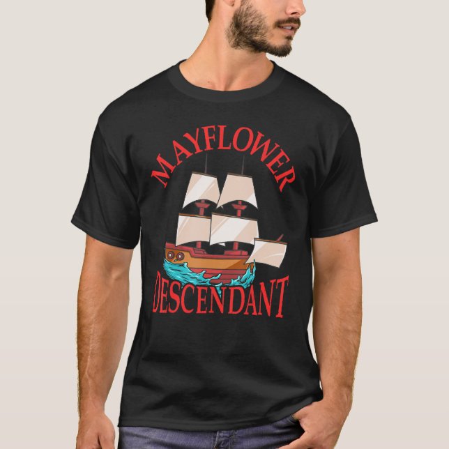 T-shirt Enfants Mayflower Descendant Histoire du navire Ca (Devant)